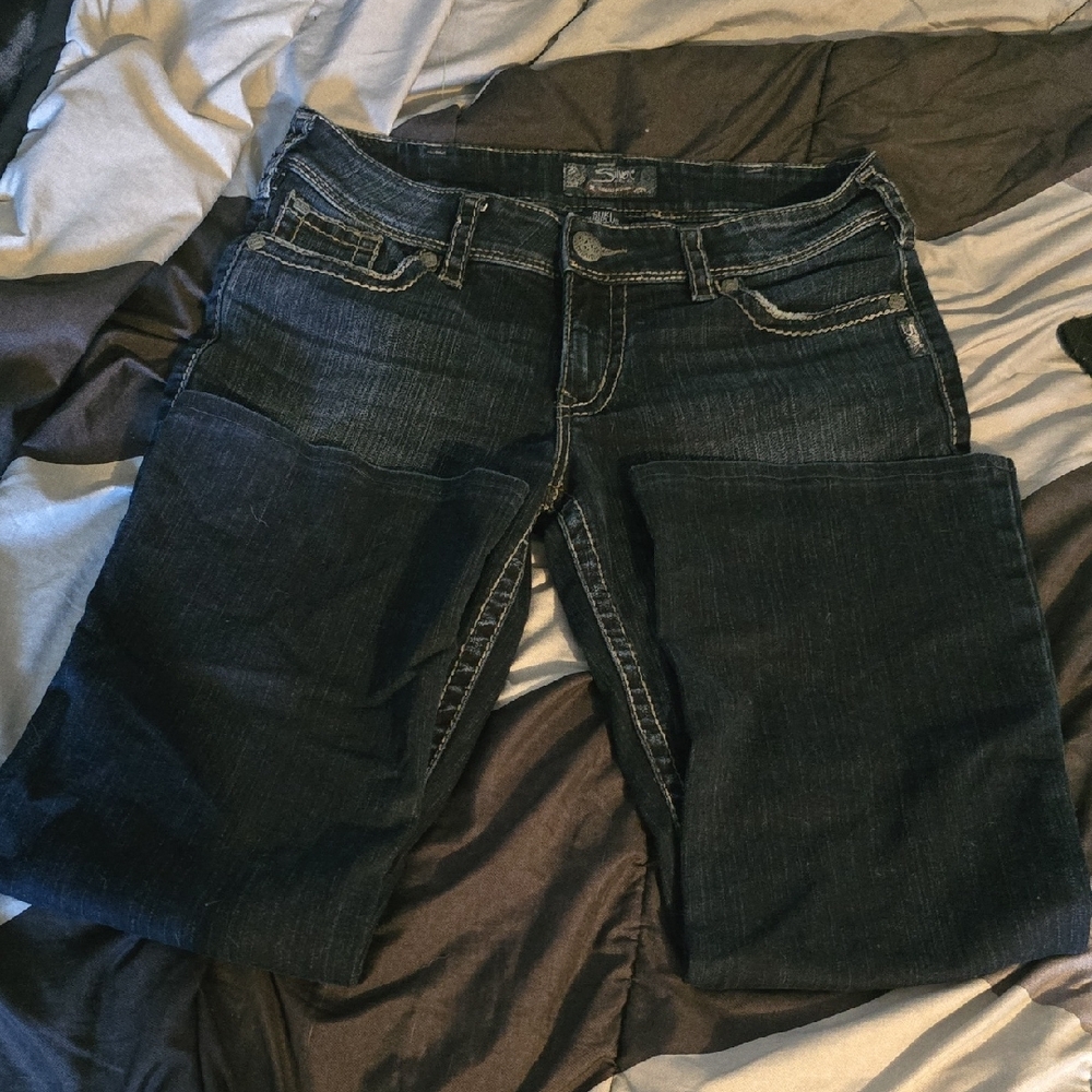 Silver Jeans Women's Dark Blue Boot Cut Jeans
